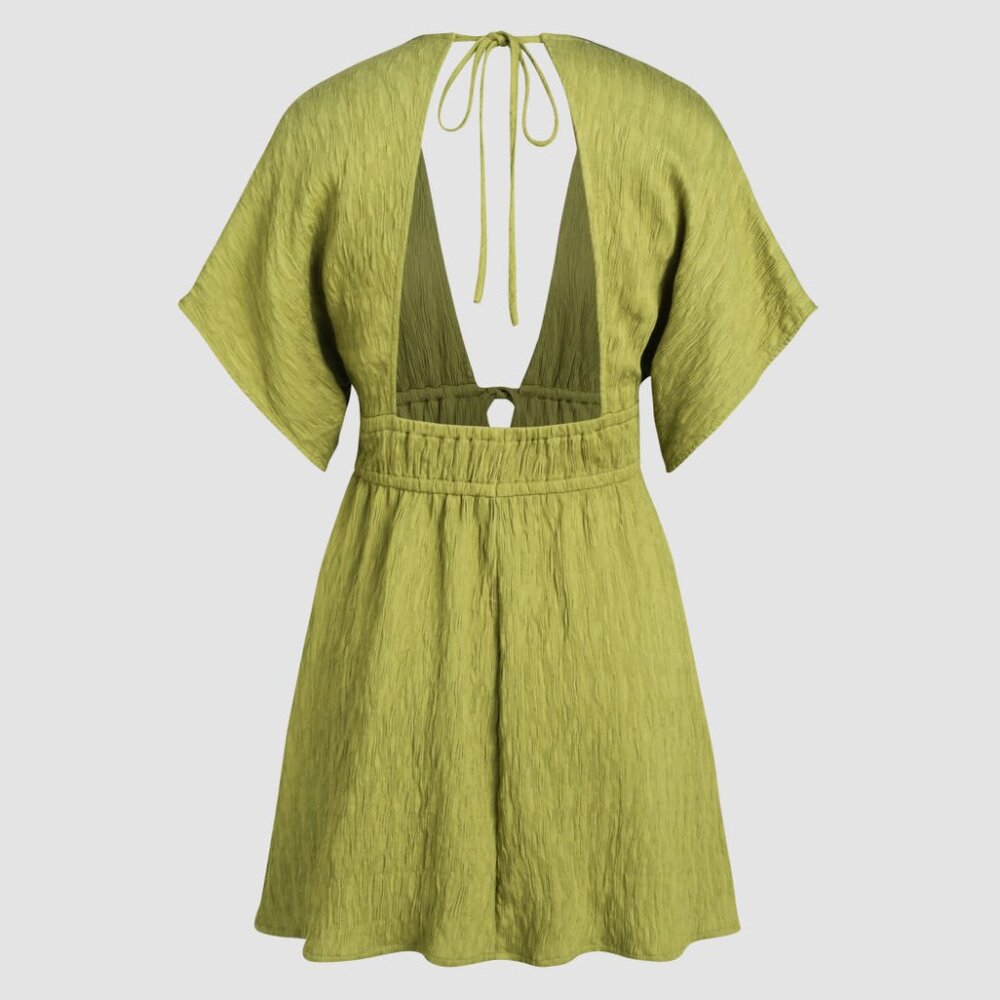 Cider Knotted Backless Mini Dress